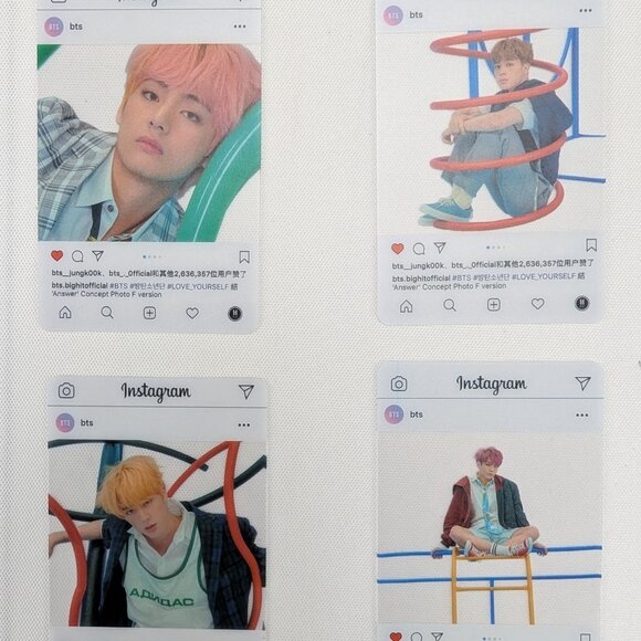BTS Instagram Photocard Photo Card Set of 16 Transparent Jungkook Jhope Jimin - Picture 5 of 8